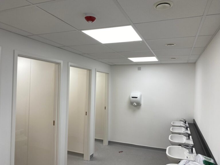 LED panels and detection in a finished commercial office corridor