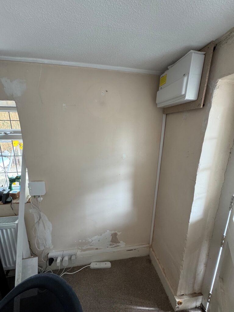 Finished room with the new consumer unit in place
