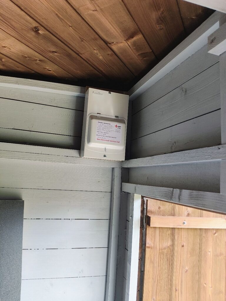 Isolator and supply termination inside the garden bar