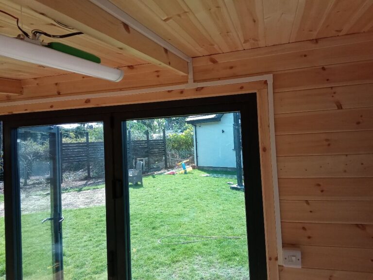 Lighting installed in a Norwich garden games room