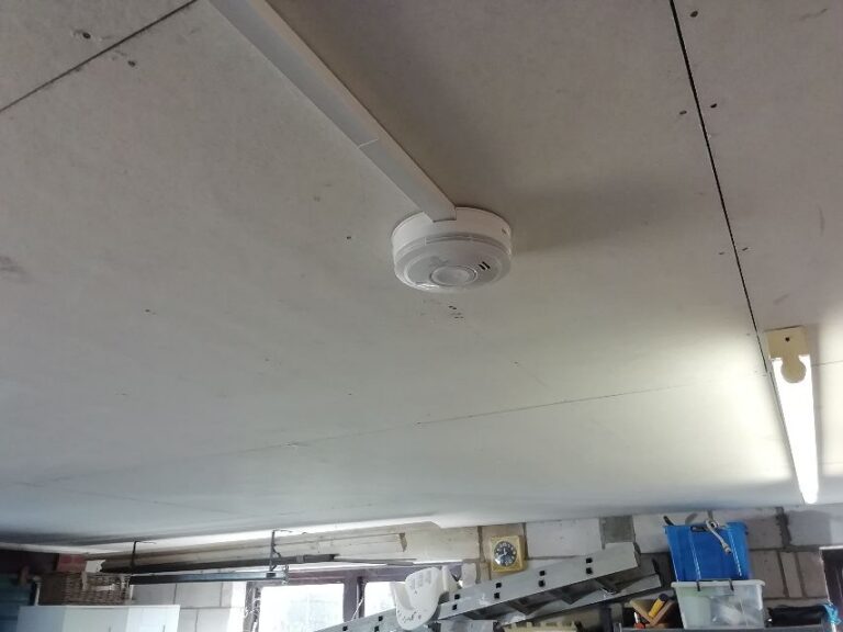 Mains-wired smoke alarm and LED batten in a Norwich annexe